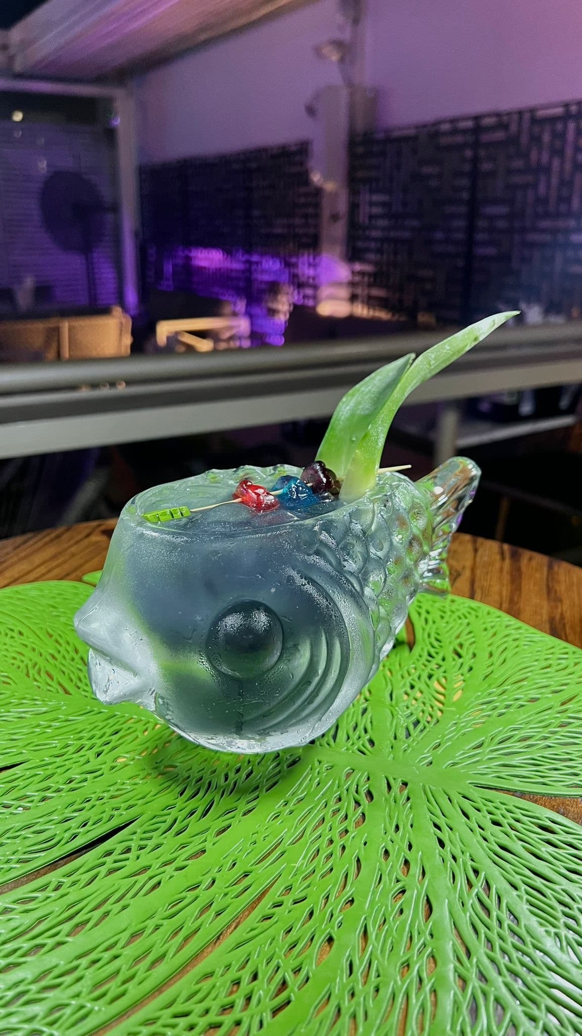 A bright tropical cocktail