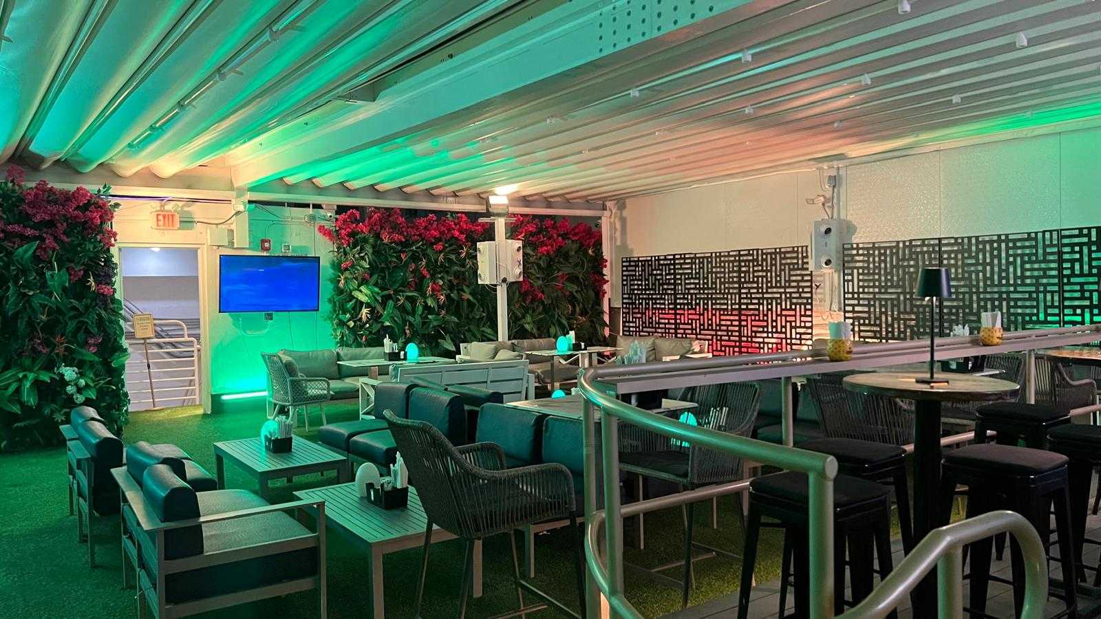 Guests dining under the Miami sky